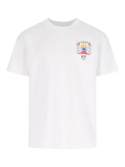 Casablanca Casa Way Mountain Printed T-shirt In White