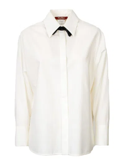 Max Mara Studio Roll Shirt White In White