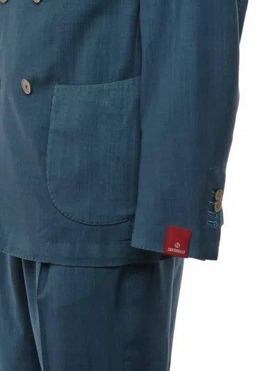 Santaniello Double-breasted Patch-pocket Suit In Brown