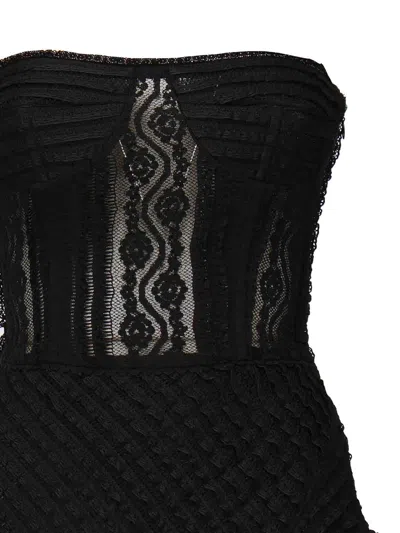 Charo Ruiz Strapless Mesh Maxi Dress In Black