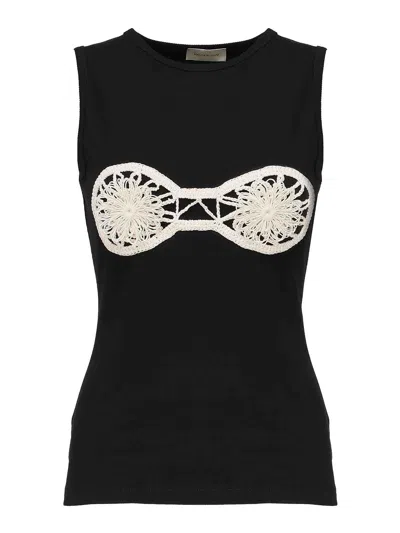 Magda Butrym Embellished Jersey Tank Top In Black