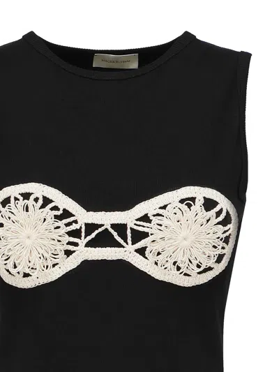 Magda Butrym Embellished Jersey Tank Top In Black