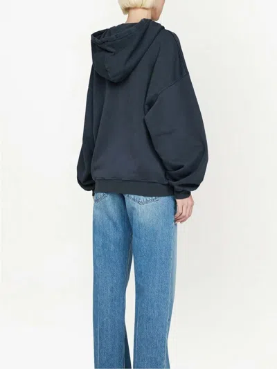 Anine Bing Oversized Grey Sweatshirt With Bold Branding And Relaxed Fit In Green