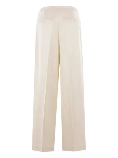 Rohe High-waisted Wide-leg Casual Pants In White