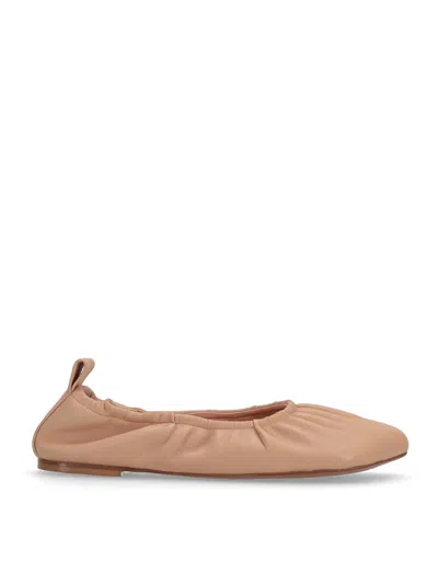 Niccolò Pasqualetti Obliqua Soft Leather Ballet Flats In Sand