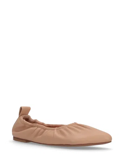Niccolò Pasqualetti Obliqua Soft Leather Ballet Flats In Sand