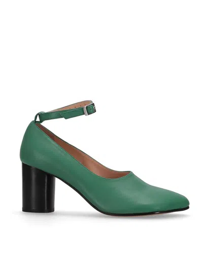 Niccolò Pasqualetti Obliqua 70 Leather Pumps In Green