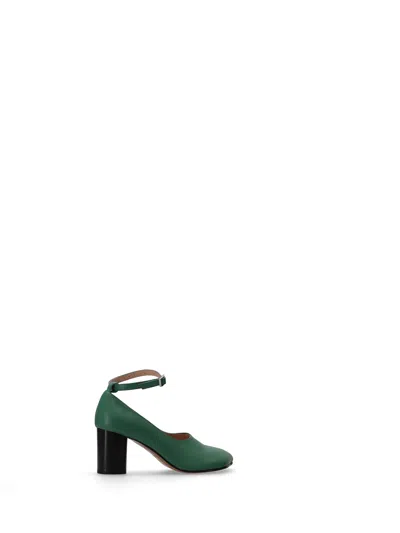 Niccolò Pasqualetti Obliqua 70 Leather Pumps In Green