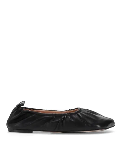 Niccolò Pasqualetti Obliqua Soft Leather Ballet Flats In Black