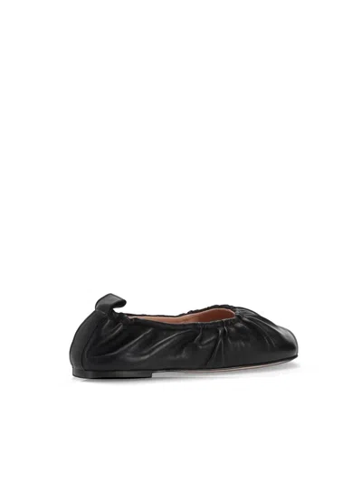 Niccolò Pasqualetti Obliqua Soft Leather Ballet Flats In Black