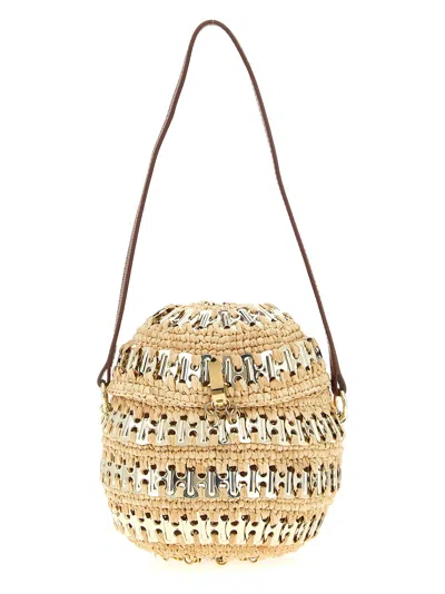 Rabanne 1969 Metal-disc Raffia Ball Handbag