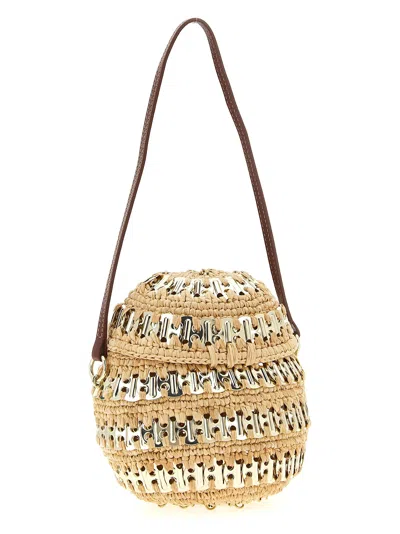 Rabanne 1969 Metal-disc Raffia Ball Handbag