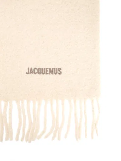 Jacquemus Alpaca Wool Scarf Scarves And Foulards Beige