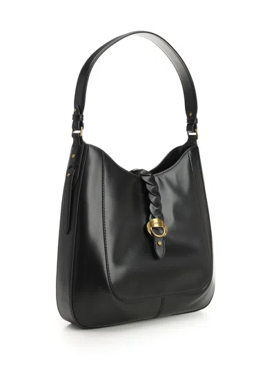 Isabel Marant Black Hobo Bag With Braided Detail And Adjustable Strap In Black
