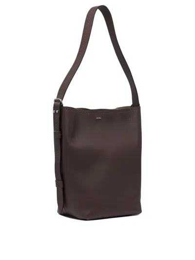 Max Mara Medium Archetipo Leather Shoulder Bag In Brown