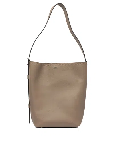 Max Mara Small Archetipo Leather Shoulder Bag In Neutral