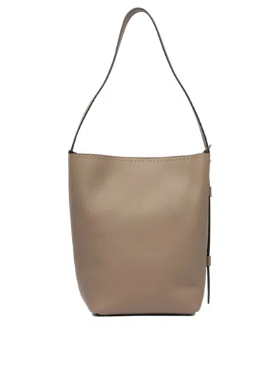 Max Mara Small Archetipo Leather Shoulder Bag In Neutral