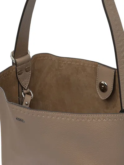 Max Mara Small Archetipo Leather Shoulder Bag In Neutral