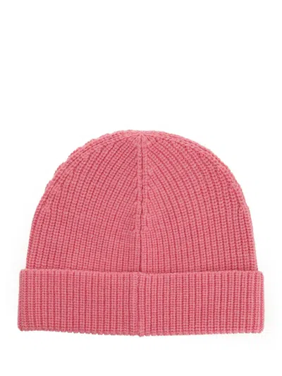 Isabel Marant Ribbed-knit Logo Beanie In Pink