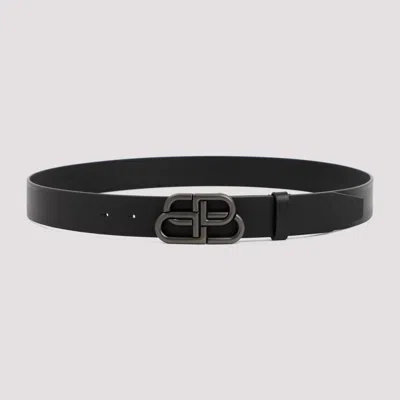 Balenciaga Black Bb Leather Belt