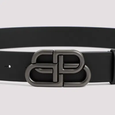 Balenciaga Black Bb Leather Belt