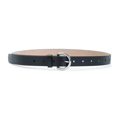 Phoebe Philo Round Buckle Calf Leather Belt In Black