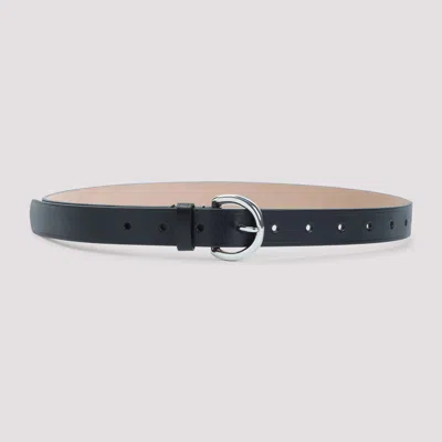 Phoebe Philo Round Buckle Calf Leather Belt In Black