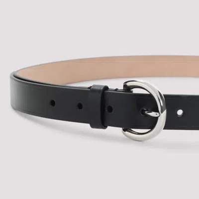 Phoebe Philo Round Buckle Calf Leather Belt In Black