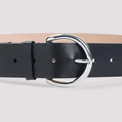 Phoebe Philo Round Buckle Calf Leather Belt In Black