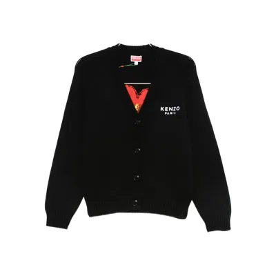 Kenzo Boke Flower Logo-embroidered Button Cardigan