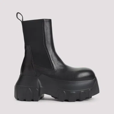 Rick Owens Black Hollywood Beatle Mega Tractor Chelsea Boots