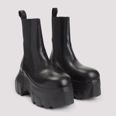 Rick Owens Black Hollywood Beatle Mega Tractor Chelsea Boots