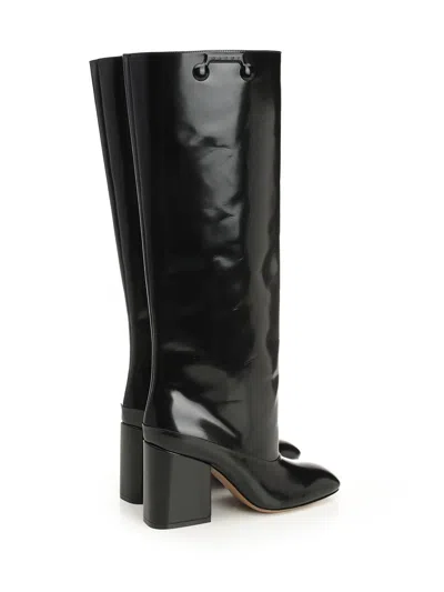 Marni Black Polished Leather Trunkaroo Knee-high Boots