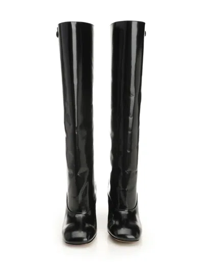 Marni Black Polished Leather Trunkaroo Knee-high Boots