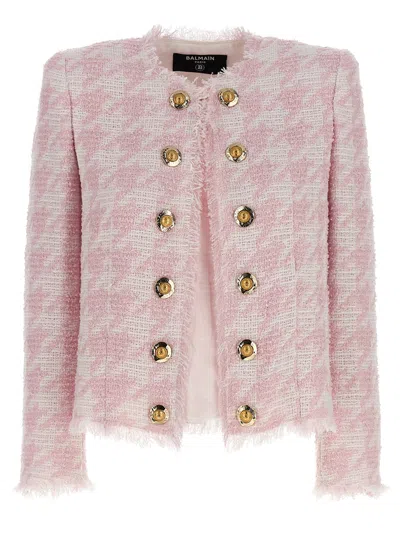 Balmain Bouclé Blazer In Multi