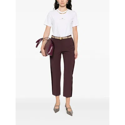 Elisabetta Franchi Brown Pants In Purple