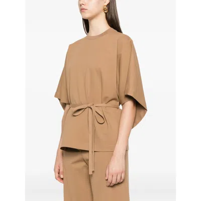 Fabiana Filippi Belted Batwing Blouse In Brown