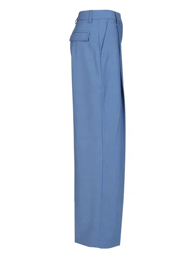 The Latest C-axel Straight Poli/lana Trousers Beige In Blue