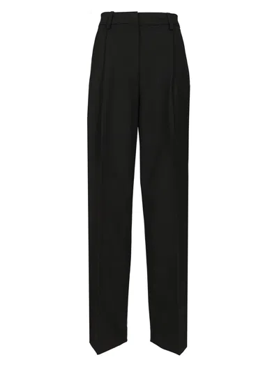 The Latest C-axel Straight Poli/lana Trousers Black In Black