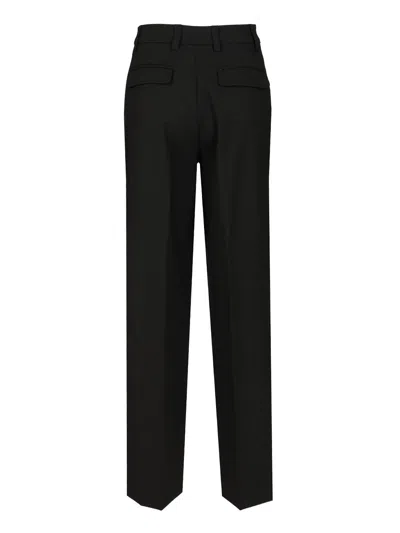 The Latest C-axel Straight Poli/lana Trousers Black In Black