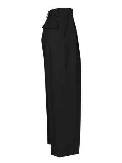 The Latest C-axel Straight Poli/lana Trousers Black In Black