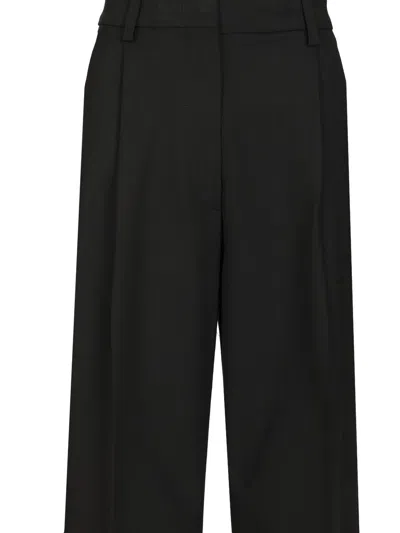 The Latest C-axel Straight Poli/lana Trousers Black In Black