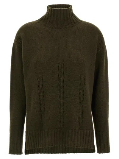 Tom Ford Long-sleeved Mock Neck Cashmere Sweater In Green