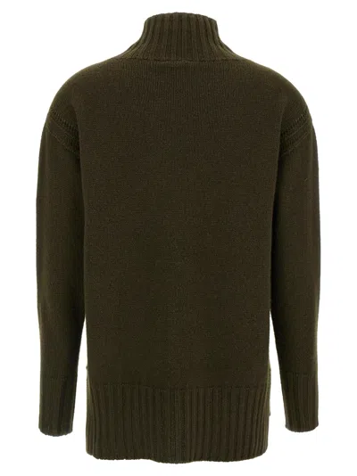 Tom Ford Long-sleeved Mock Neck Cashmere Sweater In Green