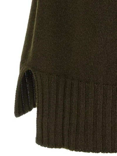 Tom Ford Long-sleeved Mock Neck Cashmere Sweater In Green