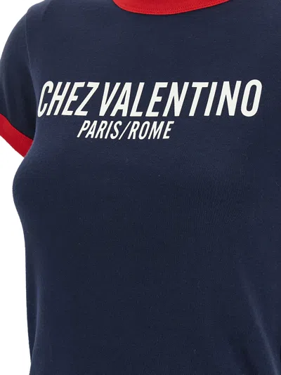Valentino Crew Neck Cotton T-shirt With Contrast Trim