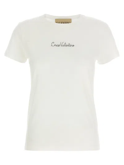 Valentino Cotton Crew Neck T-shirt With Short Sleeves In White