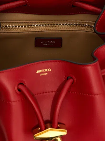 Jimmy Choo Bucket Bag In Red Color Leather