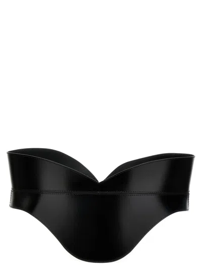 Alexander Mcqueen Leather Waistbelt With Zip Closure 130mm