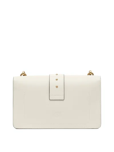 Pinko Love One Leather Crossbody Bag In White
